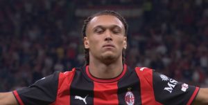 Selebrasi pemain AC Milan setelah mencetak gol dalam pertandingan Liga Italia melawan Lecce.