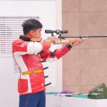 Penembak Indonesia beraksi di arena tembak indoor Asian Games