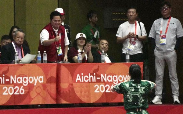 Menpora Erick Thohir saat memotivasi atlet Indonesia di Asian Games 2026.