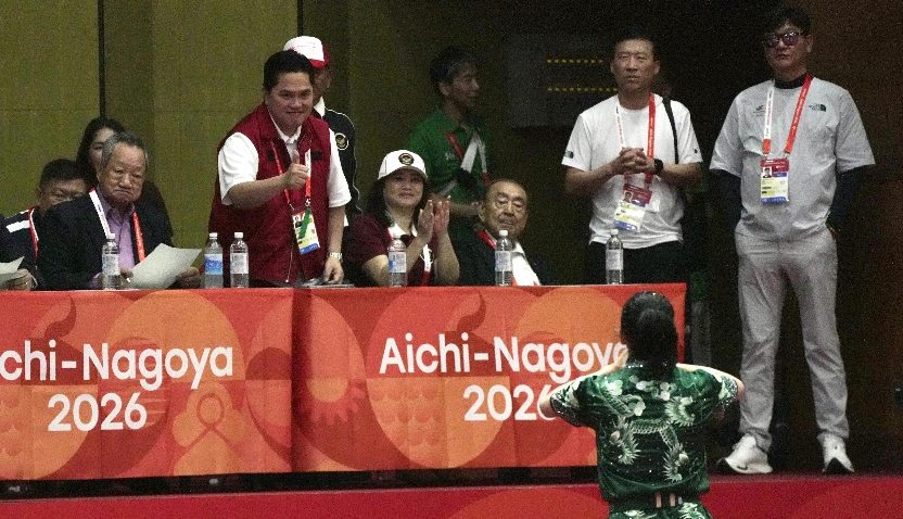Menpora Erick Thohir saat memotivasi atlet Indonesia di Asian Games 2026.