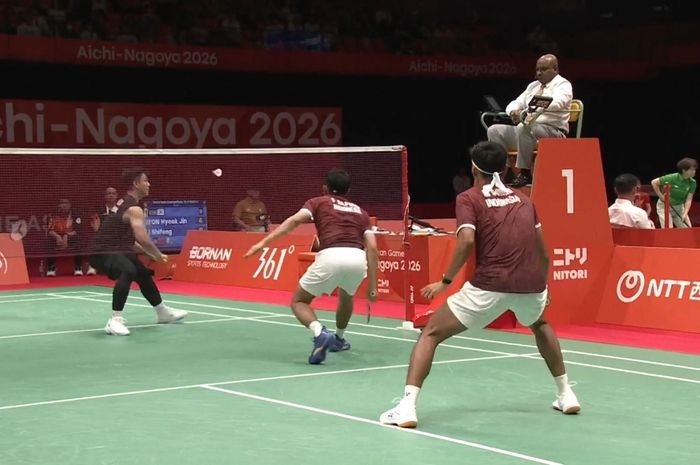 Ganda putra Indonesia berlaga pada beregu putra badminton Asian Games 2026 Aichi-Nagoya
