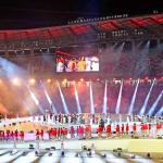 Suasana upacara di stadion Asian Games 2026 Aichi-Nagoya