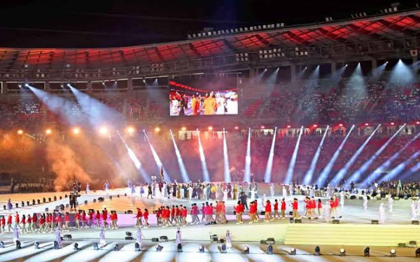 Suasana upacara di stadion Asian Games 2026 Aichi-Nagoya
