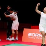 Syahnawi Amri dan Marwah Nita Violina merayakan kemenangan di Asian Games 2026