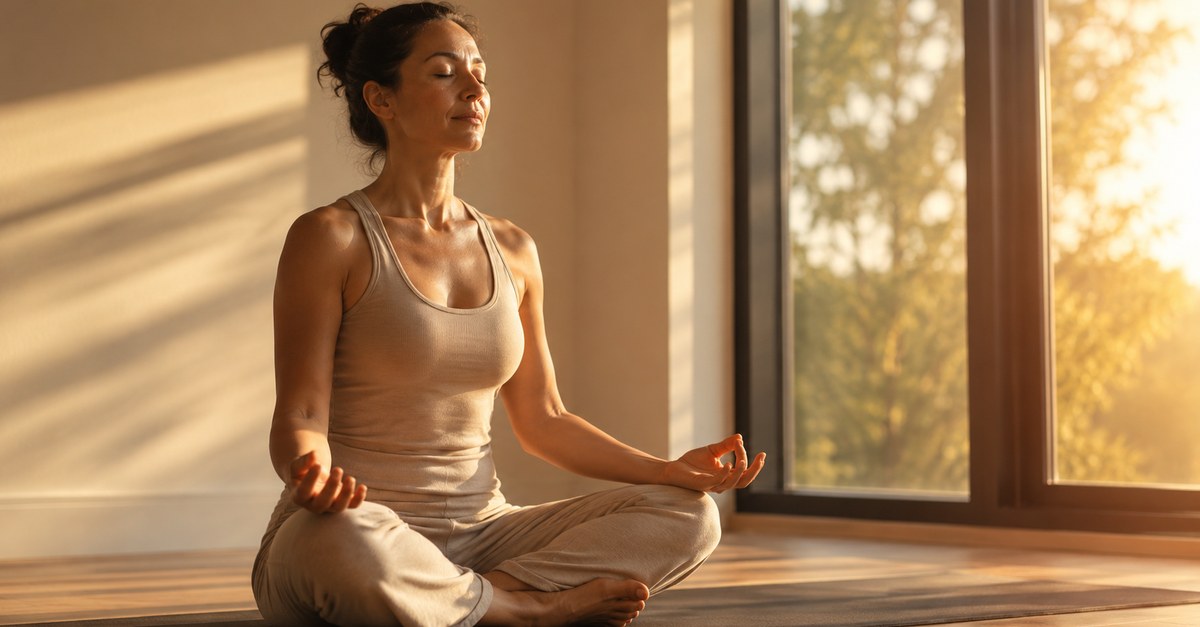 Tren wellness 2026: wanita bermeditasi di rumah demi kesehatan mental dan hidup lebih sehat