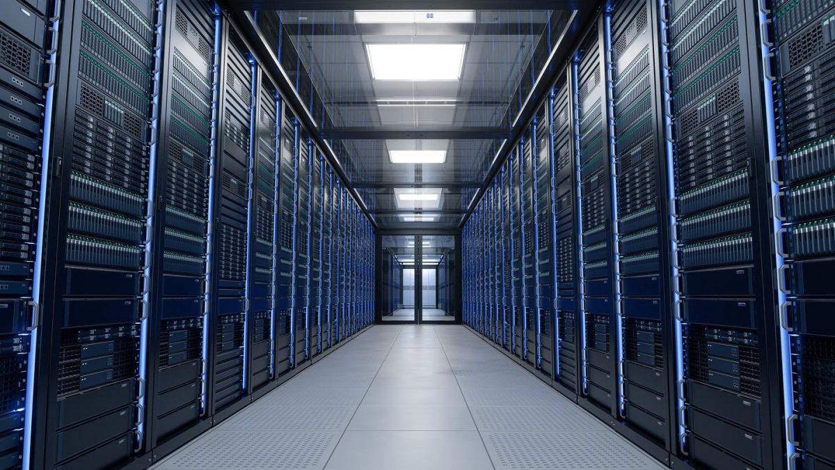 Ilustrasi pusat data cloud computing