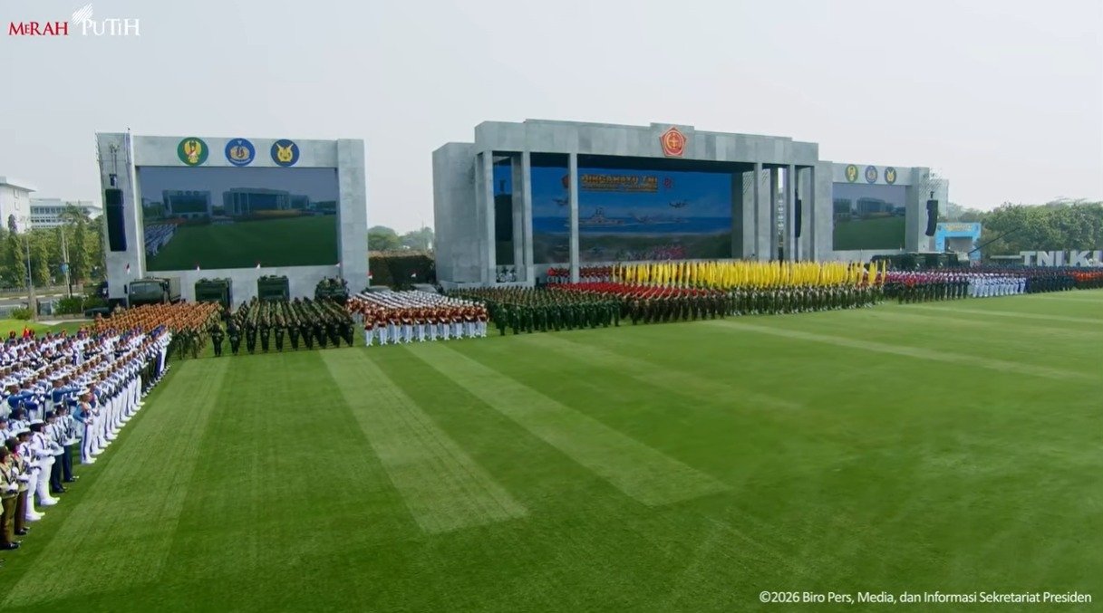 Lapangan upacara HUT ke-81 TNI