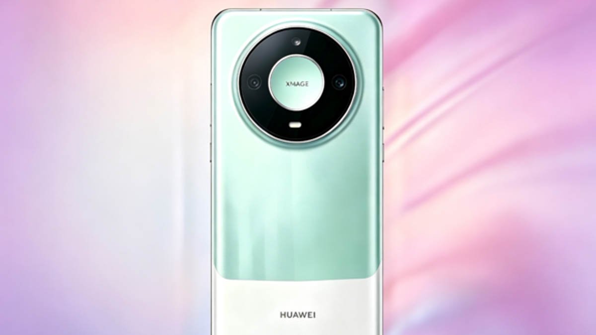 HUAWEI Mate 90 warna hijau mint dengan lingkar kamera sirkular
