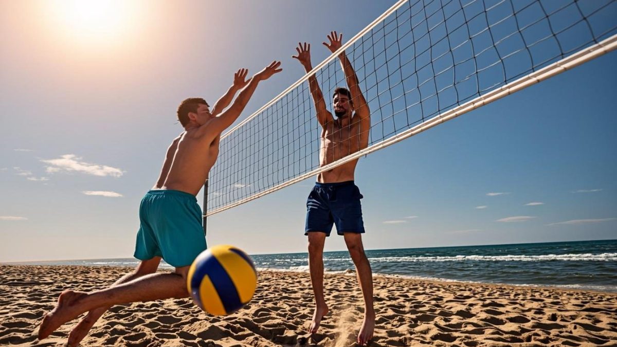 Ilustrasi aksi bola voli pantai