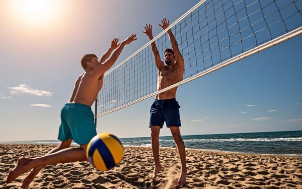 Ilustrasi aksi bola voli pantai
