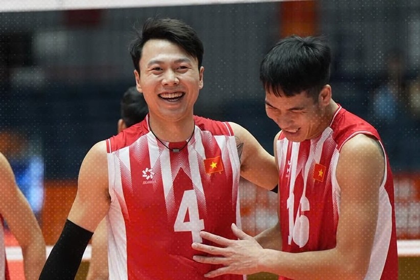 Pemain Vietnam usai mengalahkan Indonesia 3-1 di klasifikasi 9-12 Asian Games 2026